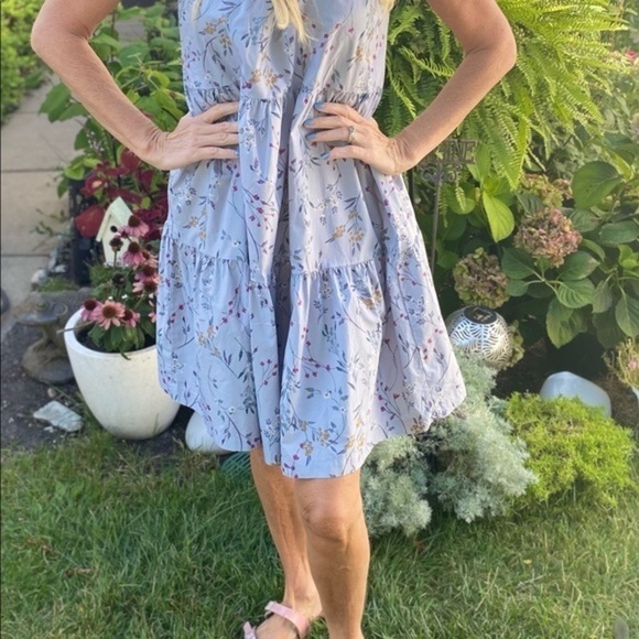 A New Day Tiered Light Blue Dress - Picture 7 of 11